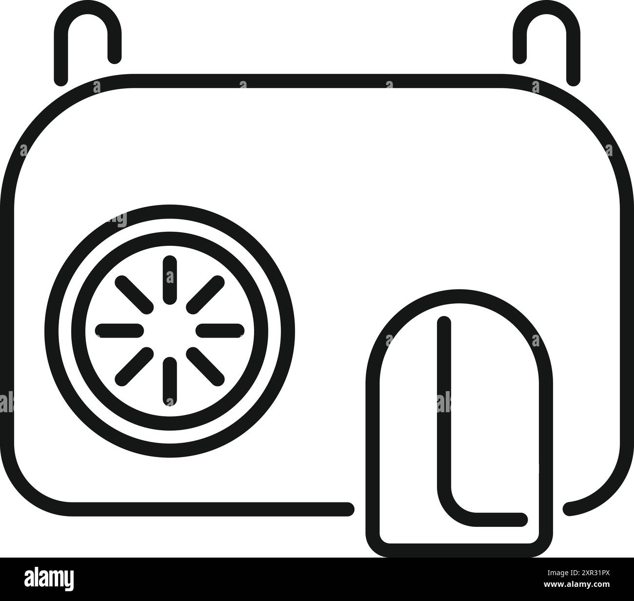 Dieses Symbol stellt einen unterirdischen Bunker dar, der in Notfällen einen sicheren und sicheren Raum bietet Stock Vektor