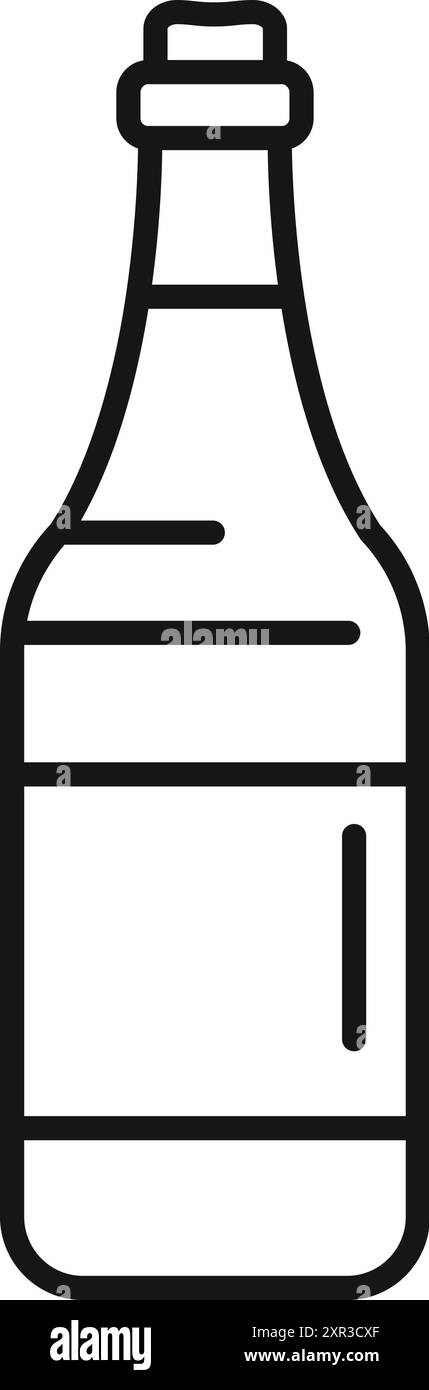 Line Art Illustration einer Champagnerflasche, perfekt für Feier und festliche Getränke Stock Vektor