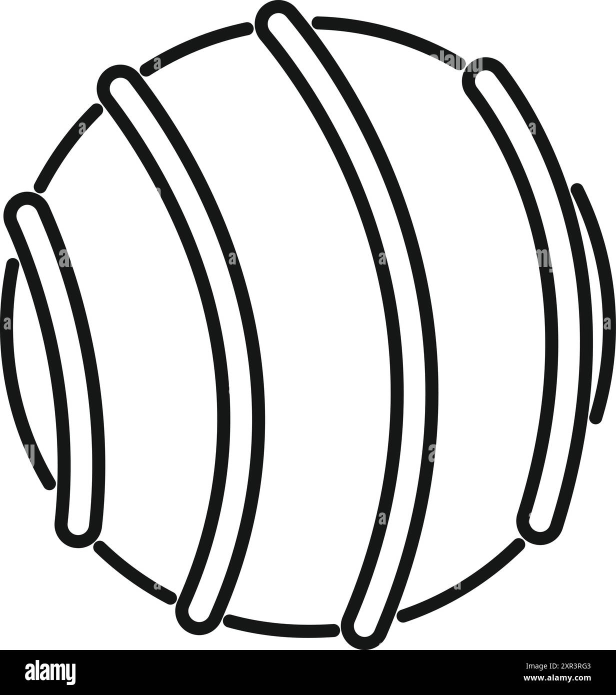 Einfache Strichgrafik-Illustration einer runden Schokoladenbonbons mit Füllung Stock Vektor