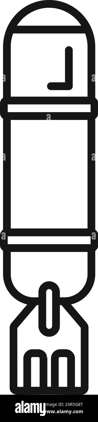 Unterwasser-Militärwaffen-Torpedobombe gestartet Stock Vektor