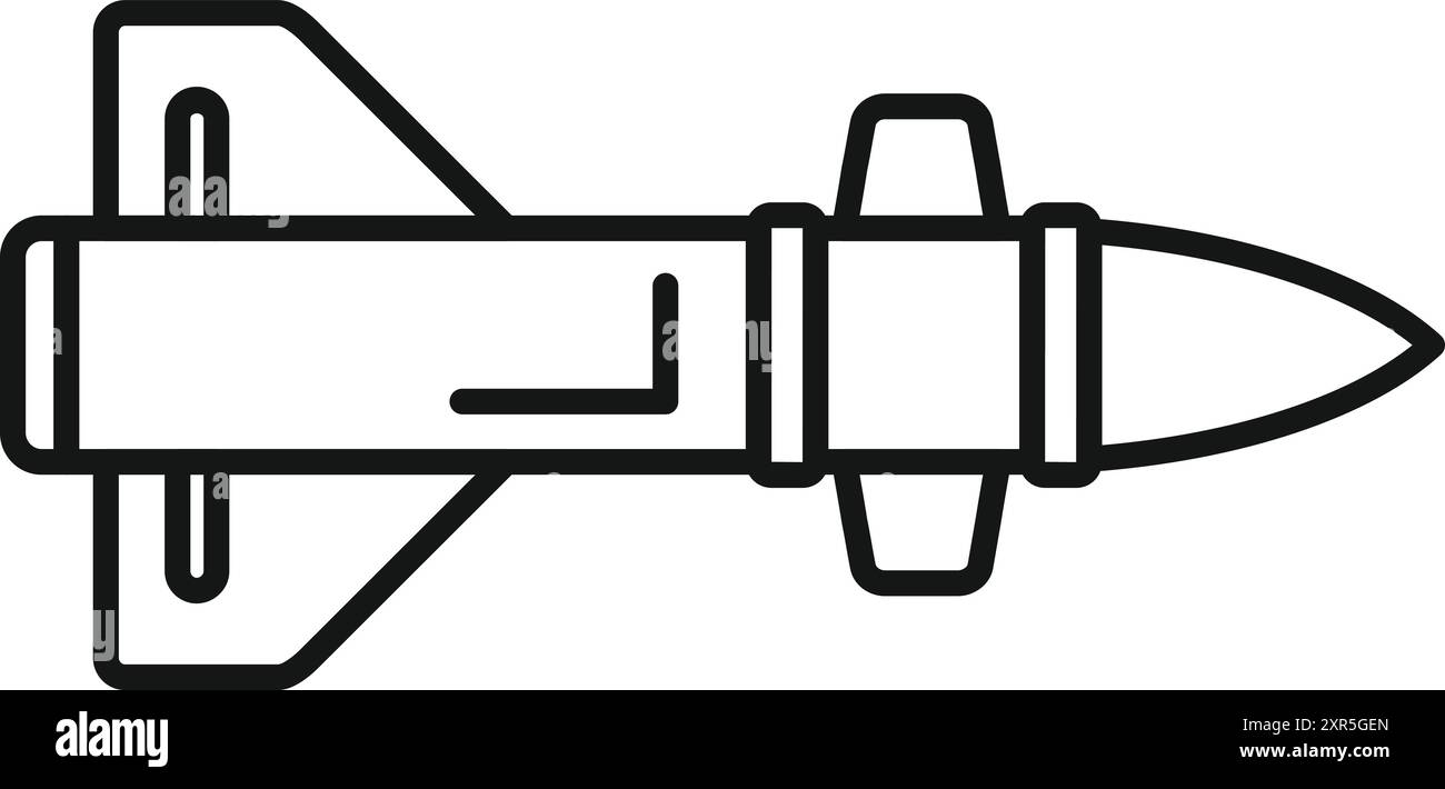 Kreuzfahrtraketen fliegen durch die Luft und repräsentieren Konzepte wie Militär, Krieg und Verteidigung Stock Vektor