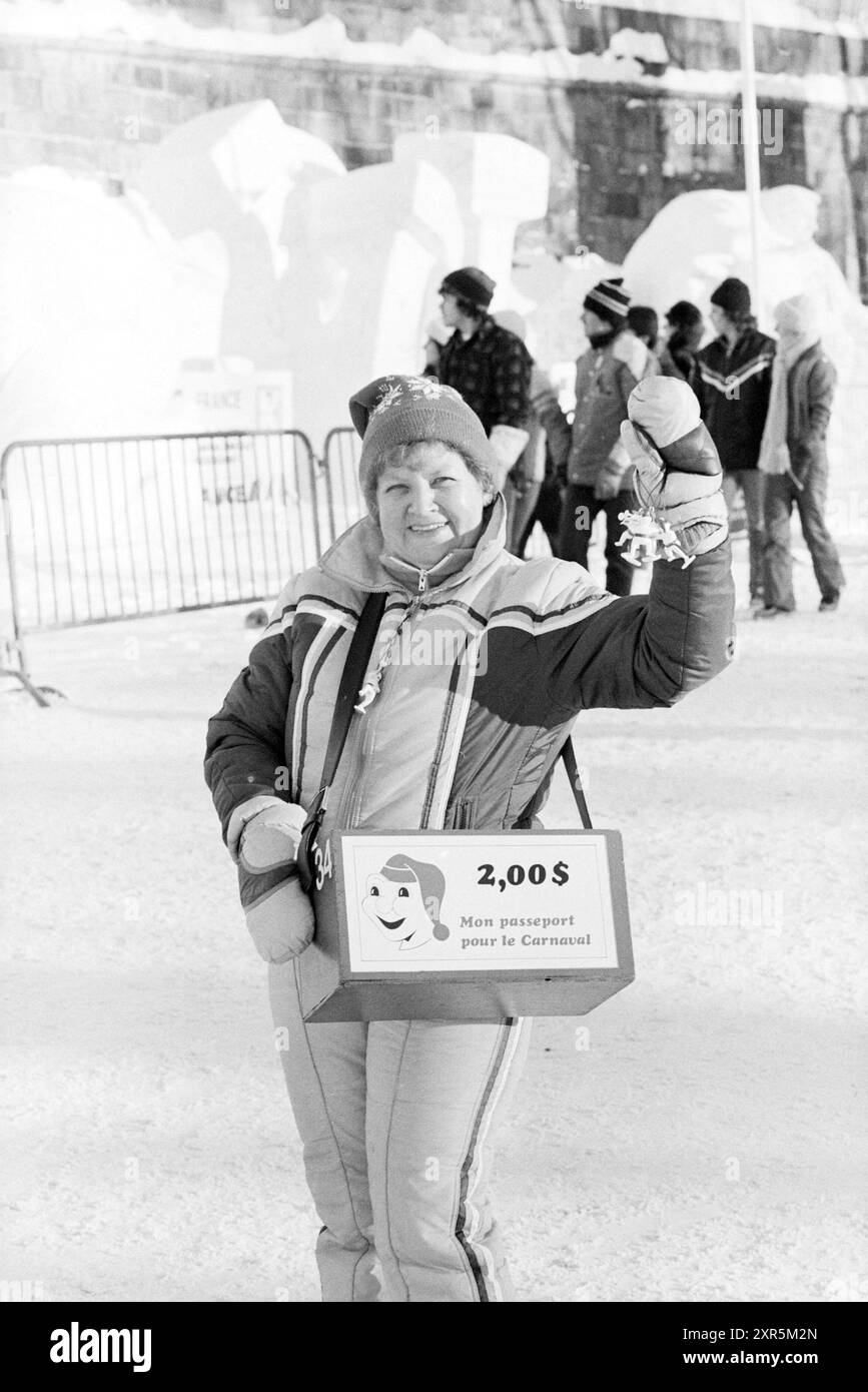 Winter Karneval Quebec, Kanada, Karneval, Quebec, Kanada, 00-02-1982, Whizgle Dutch News: historische Bilder für die Zukunft. Erkunden Sie die Vergangenheit der Niederlande mit modernen Perspektiven durch Bilder von niederländischen Agenturen. Verbinden der Ereignisse von gestern mit den Erkenntnissen von morgen. Begeben Sie sich auf eine zeitlose Reise mit Geschichten, die unsere Zukunft prägen. Stockfoto