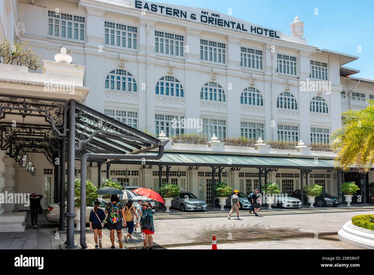 Außenansicht des Eastern & Oriental Hotels in George Town, Penang, Malyaia Stockfoto