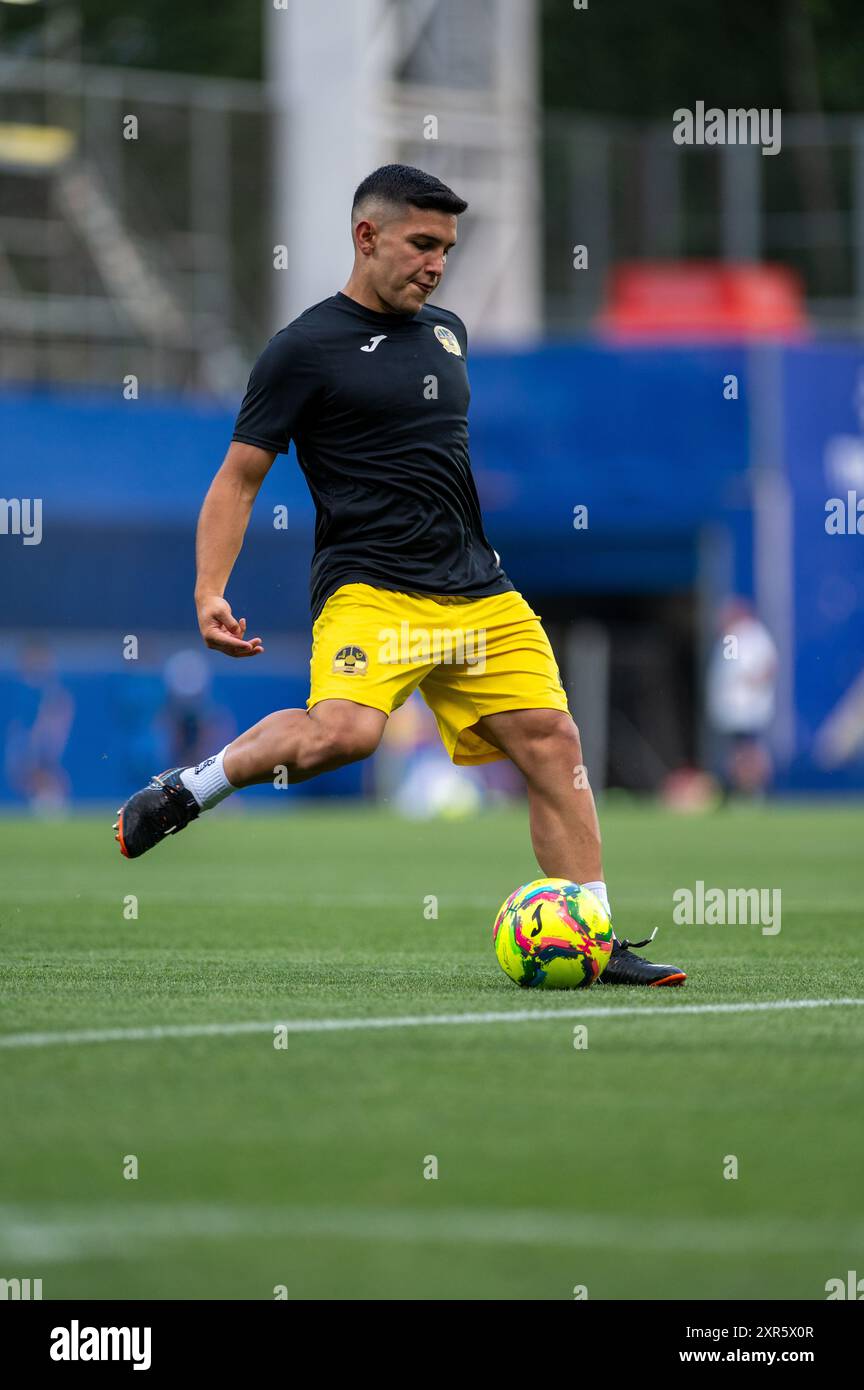 Andorra La Vella, Andorra: 8. August 2024: UD Santa Coloma UND Spieler nach der zweiten Phase der UEFA Europa League - dritte Qualifikationsrunde 2024 - Stockfoto