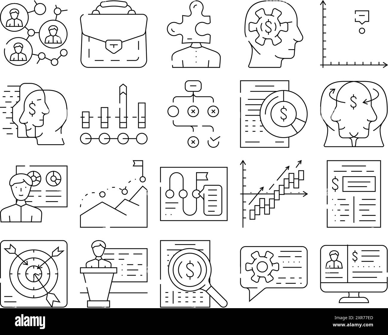 Business Consultant Advising Icons Set Vector Stock Vektor