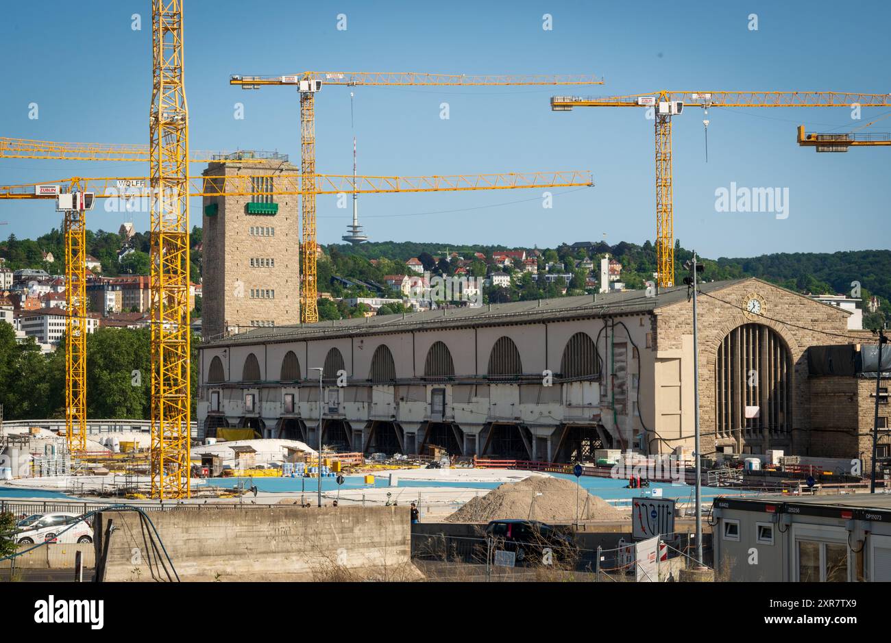 Bahnhof, Hauptbahnhof in Stuttgart, Stuttgart 21, Stadtentwicklungsprojekt in Stuttgart, Deutschland Stockfoto