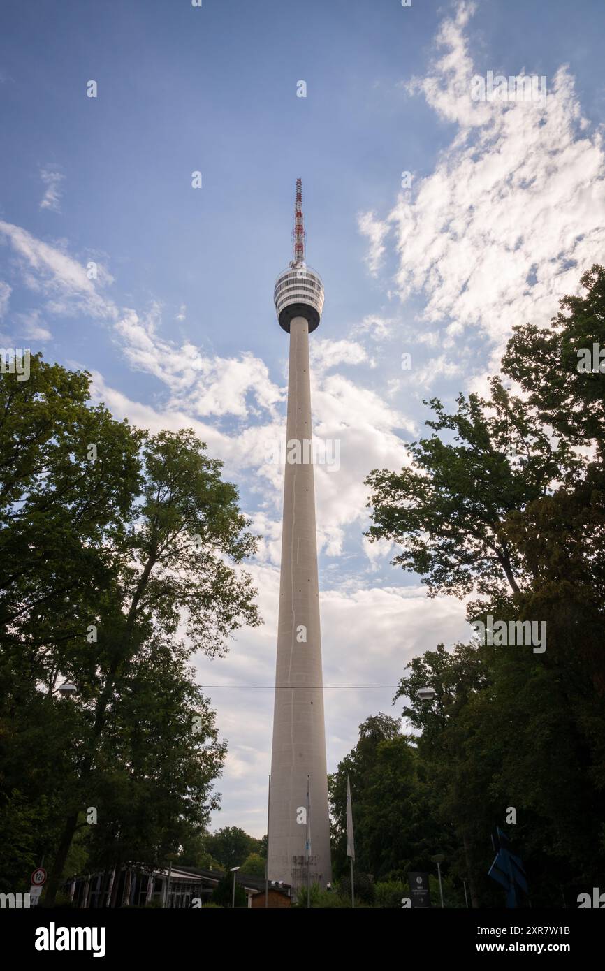 Der Stuttgarter Fernsehturm, der Fernsehturm, der Prototyp des Telekommunikationsturms, Deutschland Stockfoto