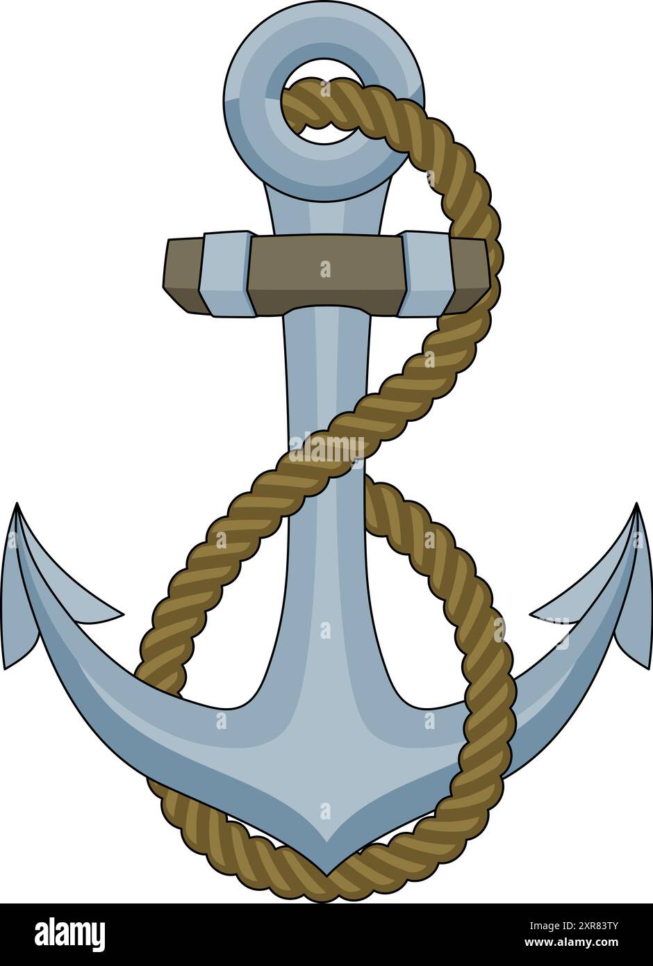 Schiffsanker-Boot-Seil – Nautische Illustration Stock Vektor