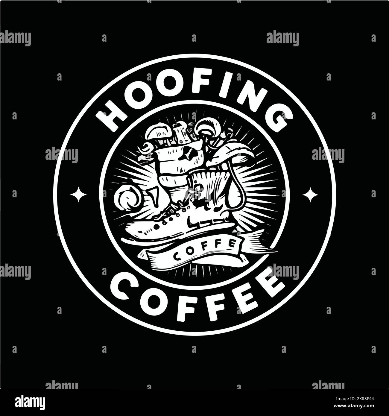 Ich trinke Kaffee für Ihren Schutz - Kaffee T-Shirt Design, Vektor Illustration mit handgezeichnetem Buchstaben, für Poster, Hoodie, Schneidemaschine. Stock Vektor