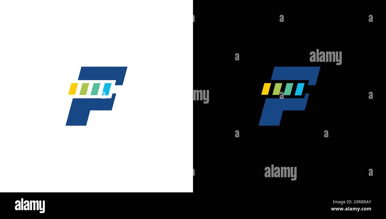 Modernes und einzigartiges F-Batterie-Logo 2 Stock Vektor