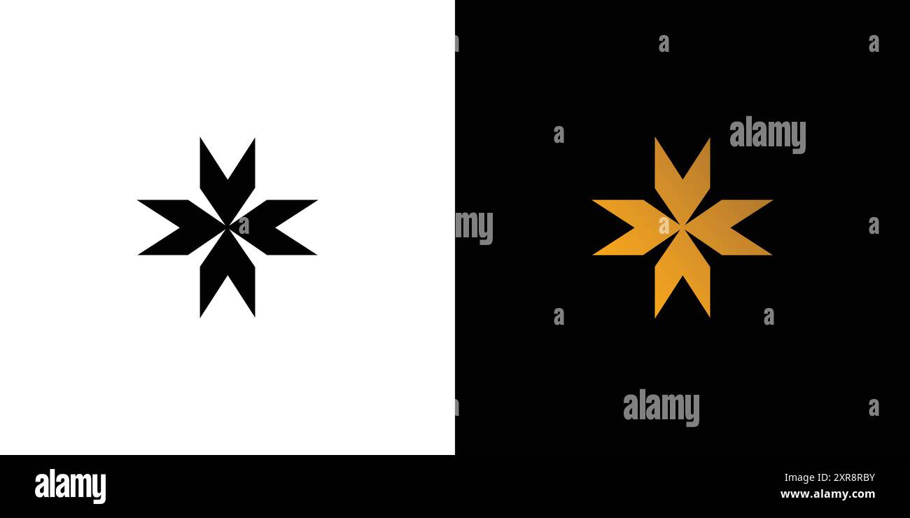 Modernes und einzigartiges Star-Icon-Logo Stock Vektor