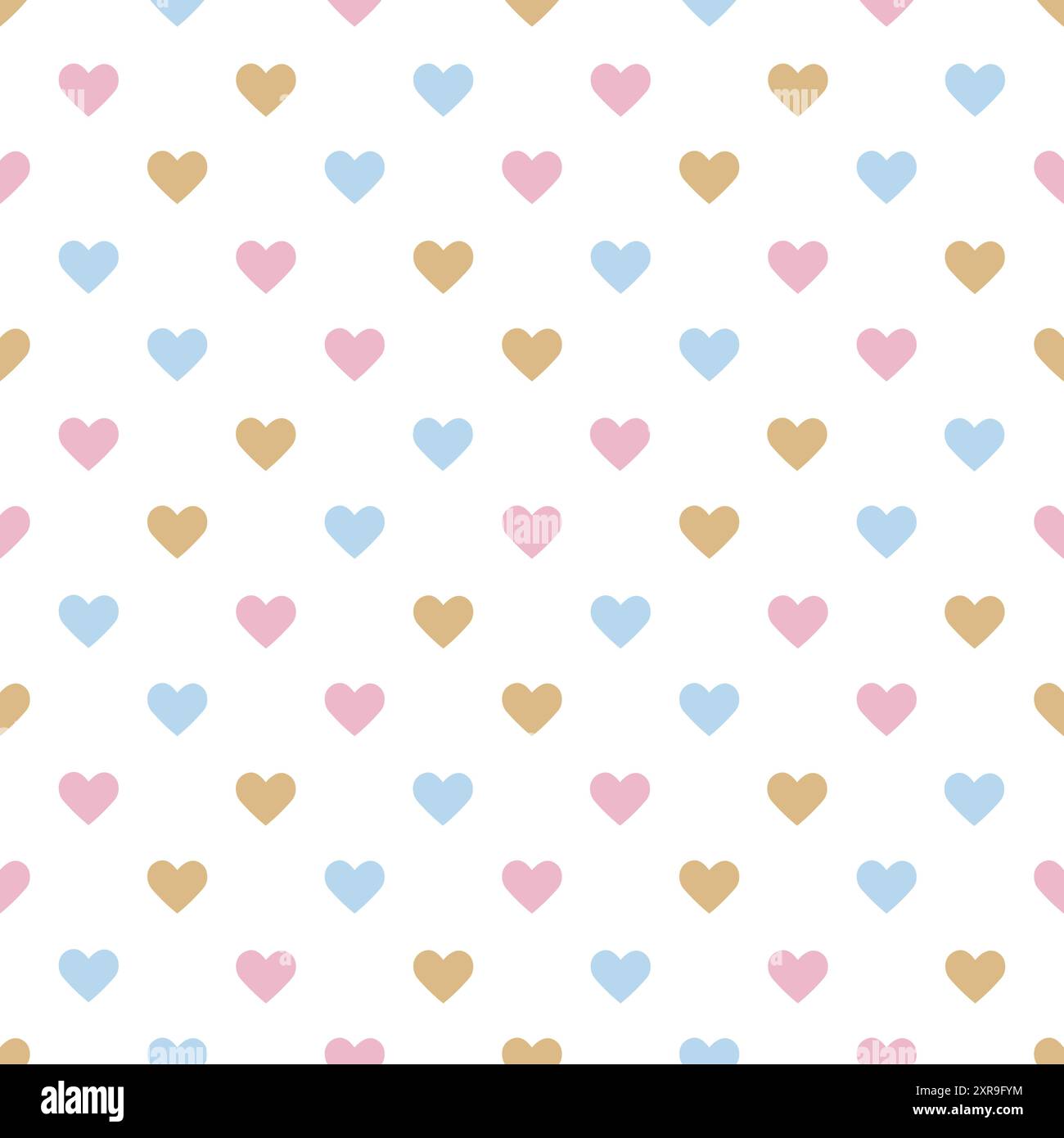 Niedlicher Valentinstag nahtloses Muster Pastellfarben kleiner Herzen Hintergrund. Romantisches Design für Karten, Stoff oder Babykleidung. Stock Vektor