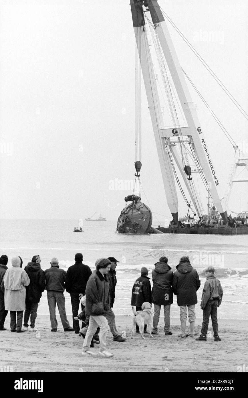 Pushpin, Bloemendaal Beach [Tilt], Bloemendaal, 27-10-1993, Whizgle Dutch News: Historische Bilder zugeschnitten auf die Zukunft. Erkunden Sie die Vergangenheit der Niederlande mit modernen Perspektiven durch Bilder von niederländischen Agenturen. Verbinden der Ereignisse von gestern mit den Erkenntnissen von morgen. Begeben Sie sich auf eine zeitlose Reise mit Geschichten, die unsere Zukunft prägen. Stockfoto