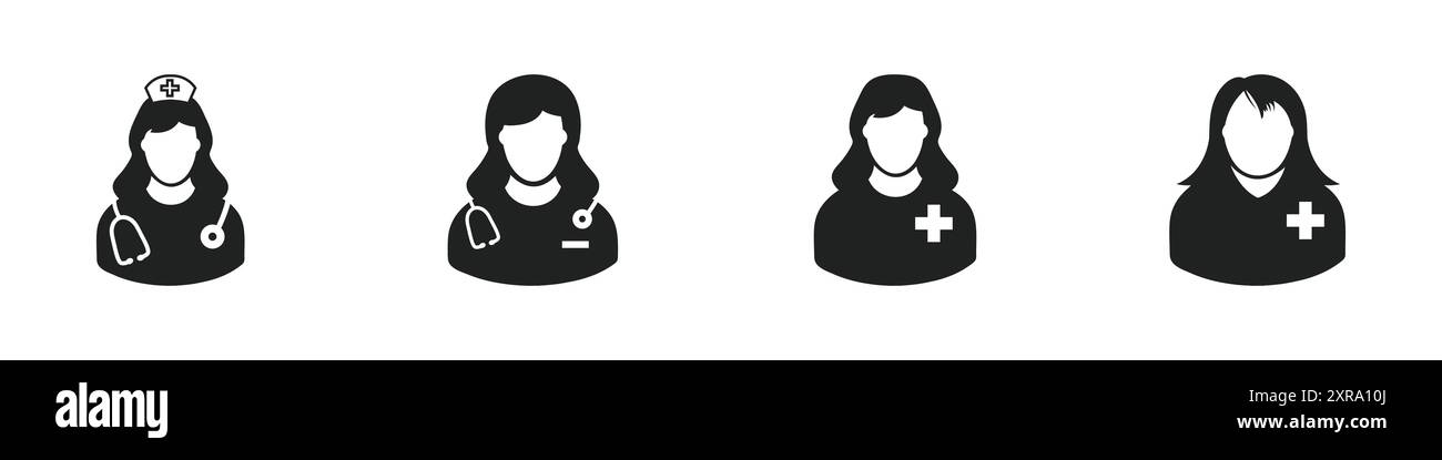 Symbolsatz Für Schwester. Bearbeitbare Illustration Des Abgewickelten Vektors. Stock Vektor
