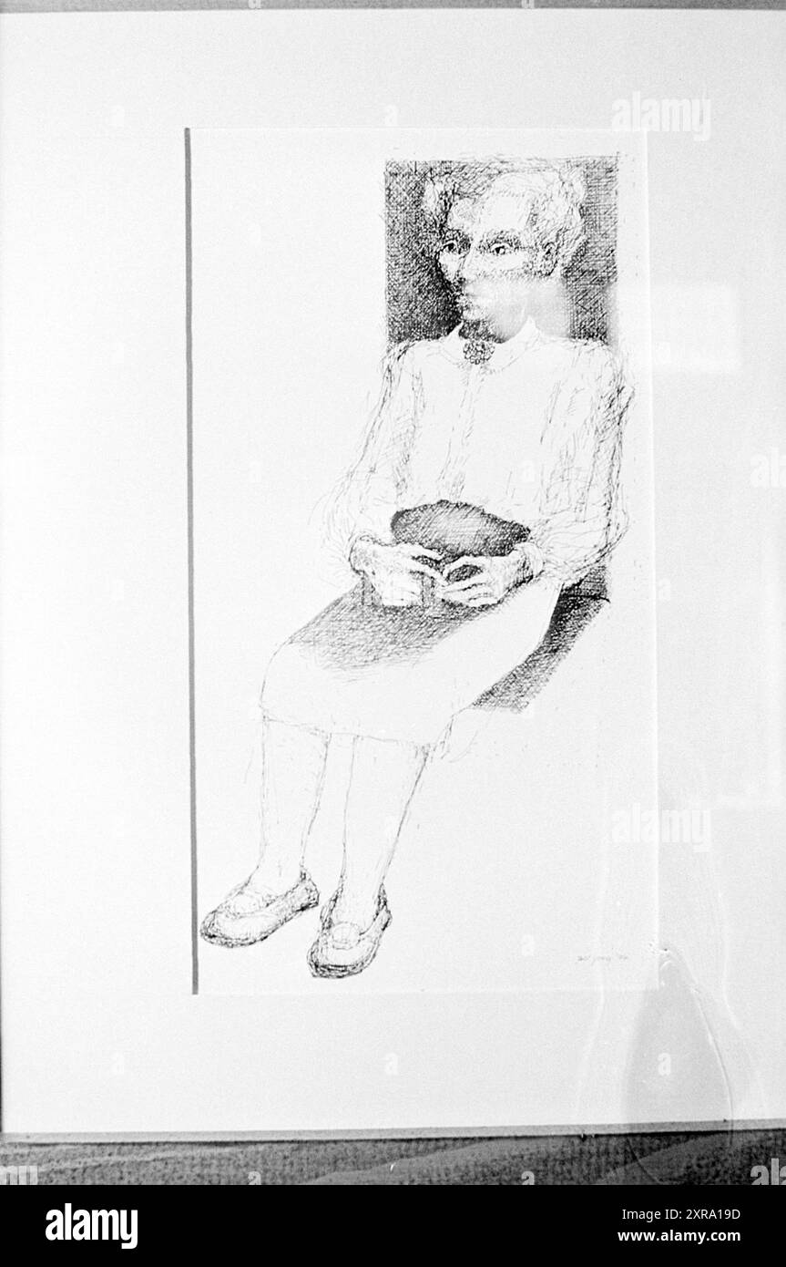 Federzeichnung in Galerie Bon Art., Zeichnungen, Zeichnungen, 12-05-1975, Whizgle Dutch News: Historische Bilder zugeschnitten auf die Zukunft. Erkunden Sie die Vergangenheit der Niederlande mit modernen Perspektiven durch Bilder von niederländischen Agenturen. Verbinden der Ereignisse von gestern mit den Erkenntnissen von morgen. Begeben Sie sich auf eine zeitlose Reise mit Geschichten, die unsere Zukunft prägen. Stockfoto