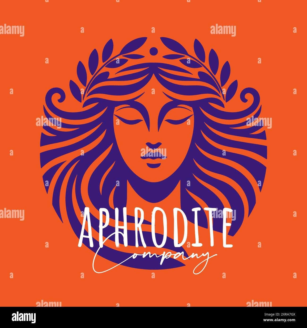 Aphrodite Company - Vektor-Illustration Mit Flachem Logo Stock Vektor