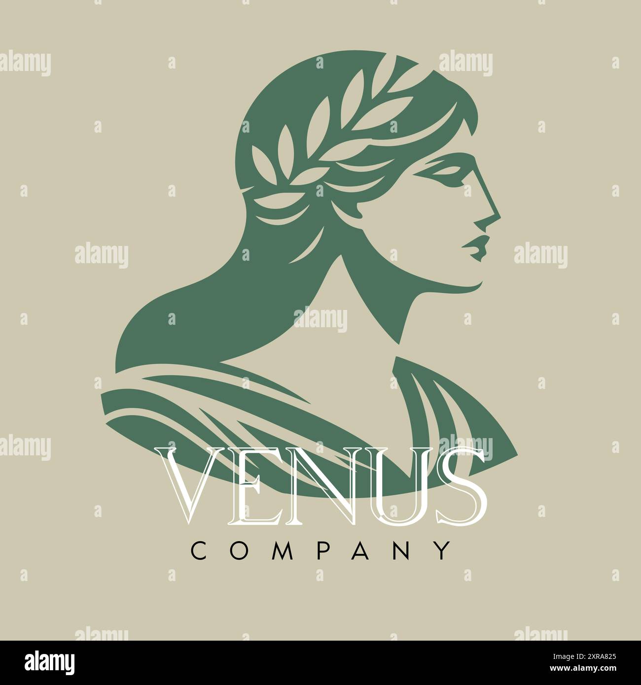 Venus Company - Vektor-Illustration Mit Flachem Logo Stock Vektor