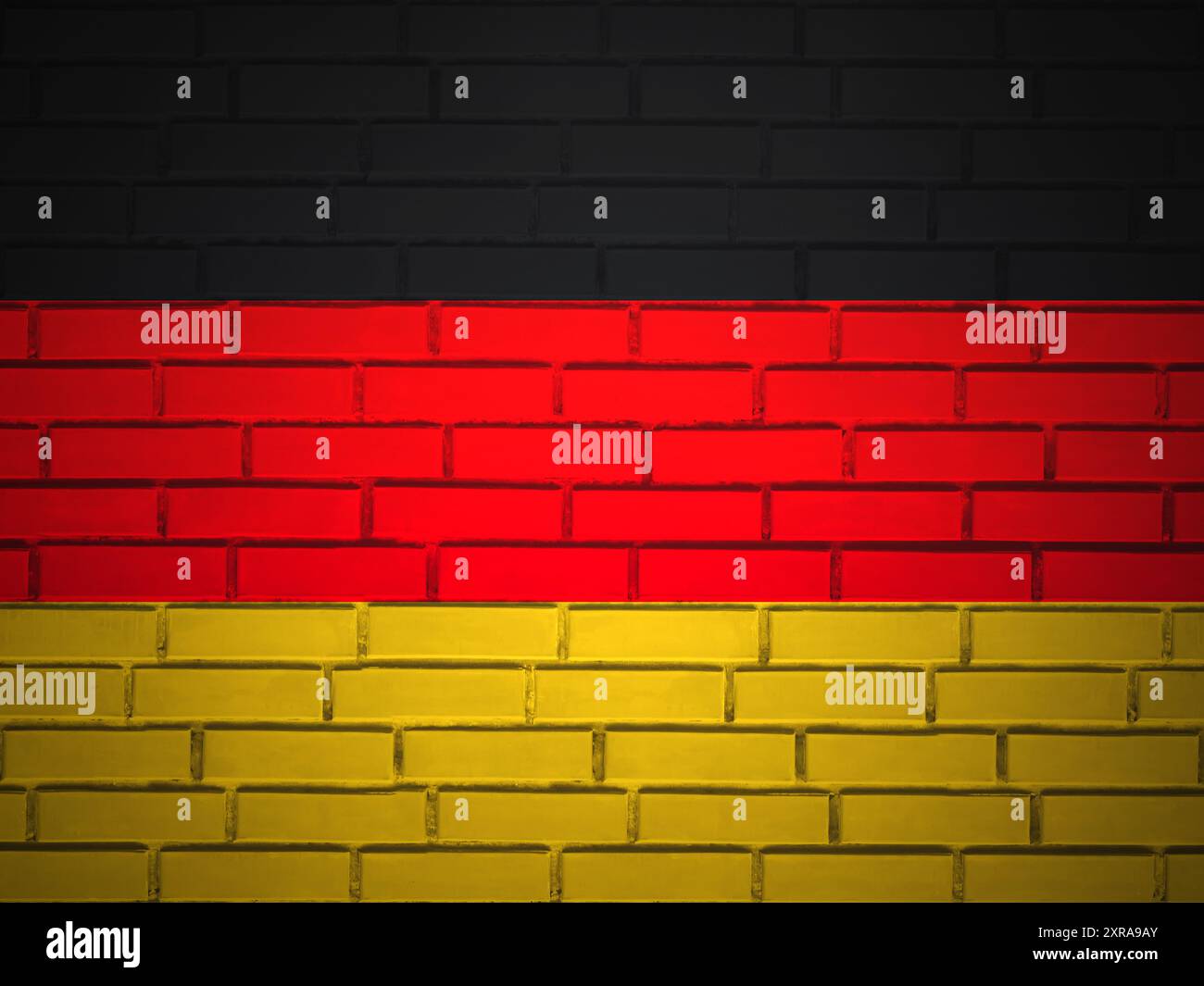 Backsteinmauer Deutschland Flaggenhintergrund. 3D-Abbildung. Stockfoto Backsteinmauer Deutschland Flaggenhintergrund. 3D-Abbildung. Stockfoto