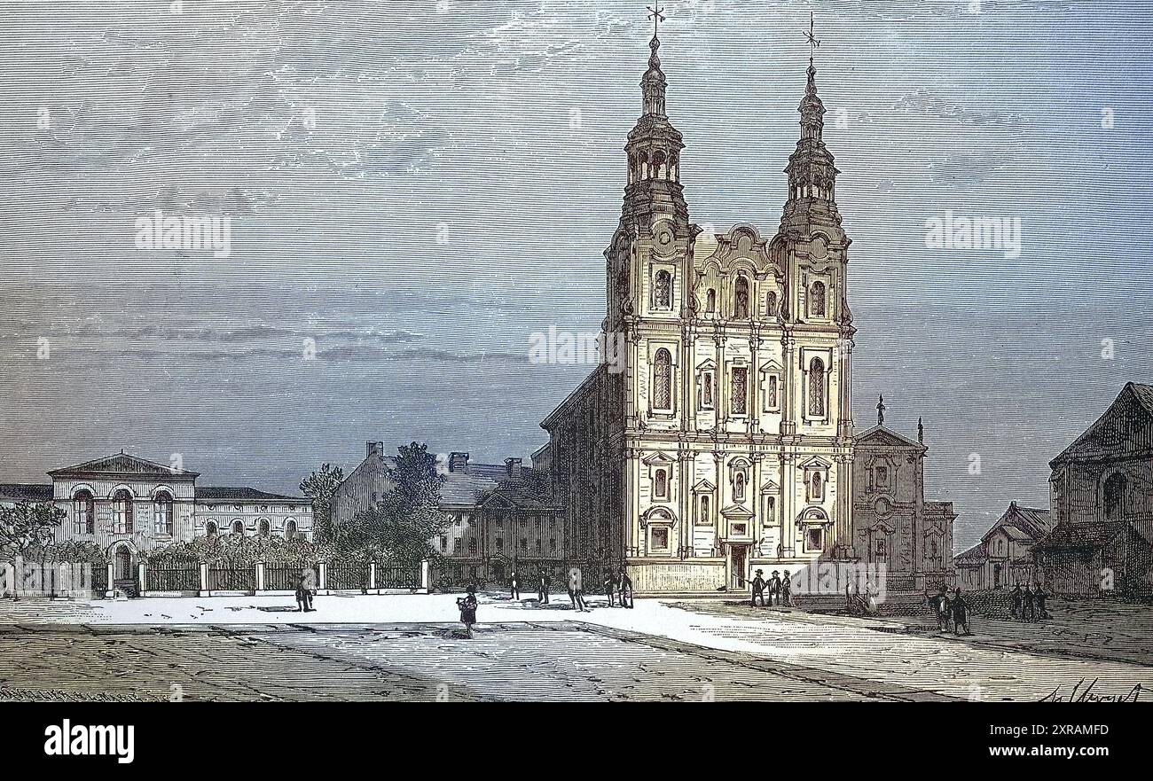 Historische Ansicht, 19. Jahrhundert, von der Stadt Posen, Dom, früher Preußen, Deutschland, heute Poznan, Polen, Digital restaurierte Reproduktion von einer Vorlage aus dem 19. Jahrhundert, Datum nicht angegeben Stockfoto