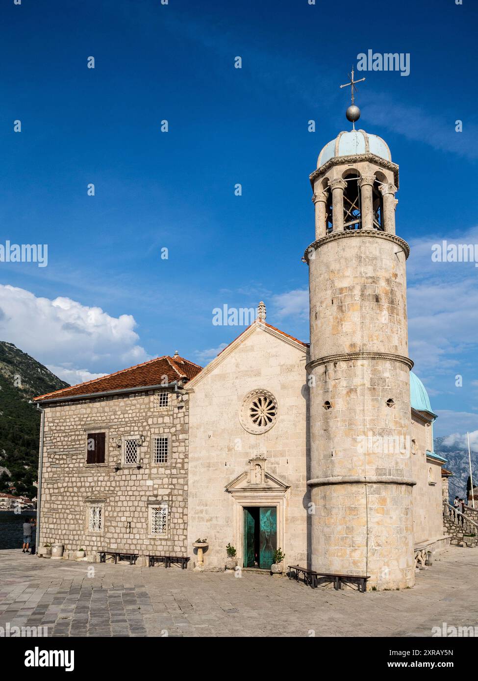 Unsere Lieben Frau der Felsen, Kotor, Montenegro. Stockfoto