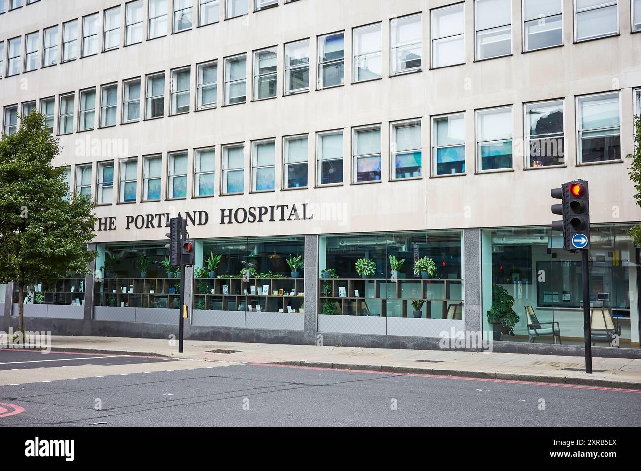 Das Portland Hospital, ein privates Behandlungszentrum, das sich auf die Entbindungsbetreuung von Frauen und Babys spezialisiert hat, London, England. Stockfoto