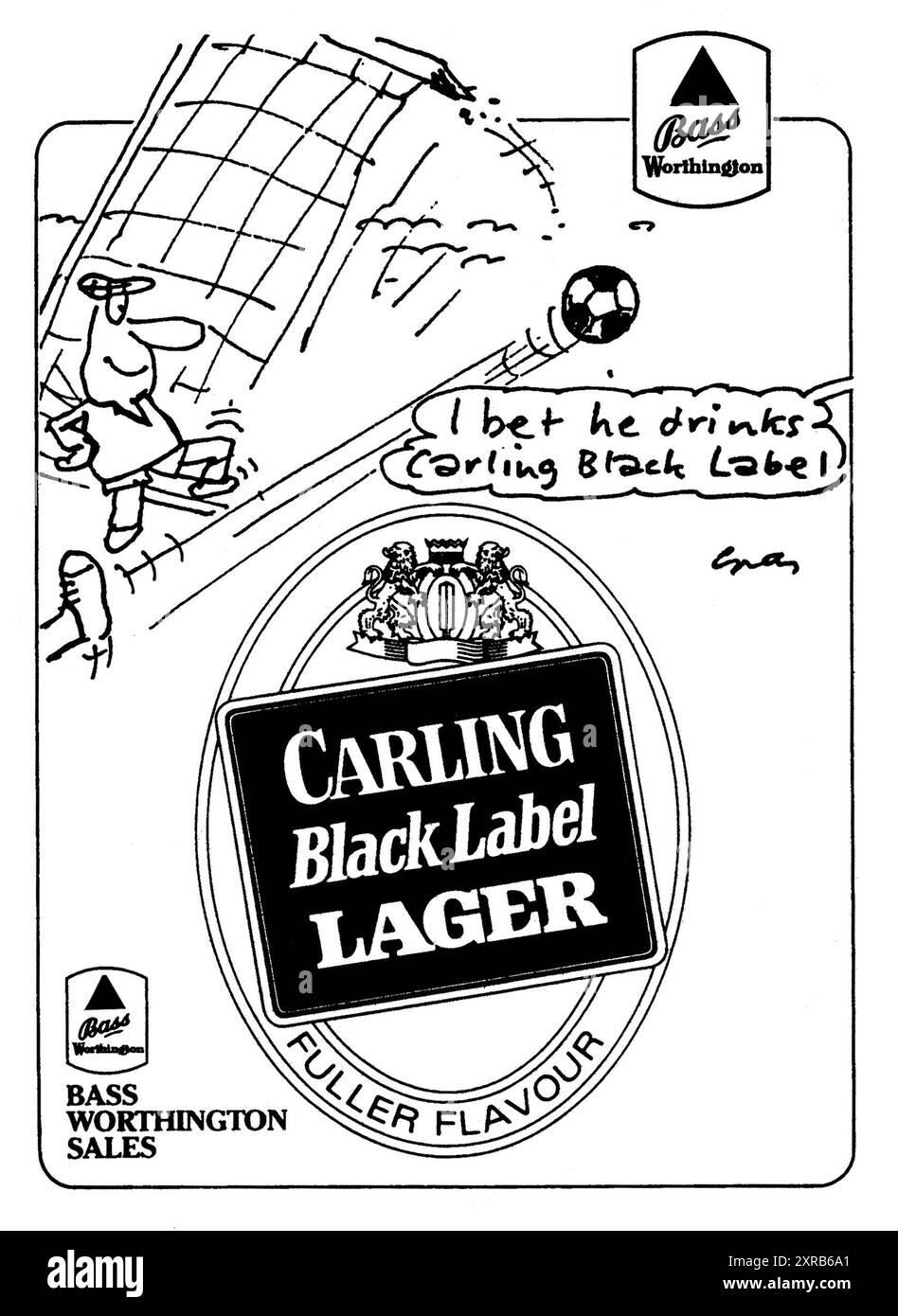 Carling Black Label Werbespot. Stockfoto