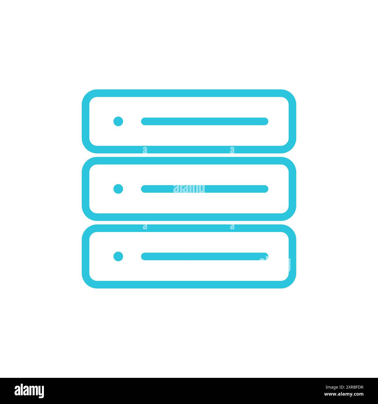 Symbol für Speicherdatenserver. Isoliert auf weißem Hintergrund. Aus blauer Symbolgruppe Stock Vektor