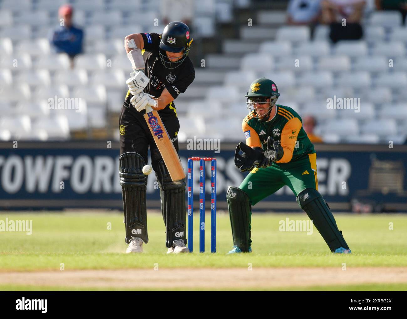 Ben CHARLESWORTH von Gloucestershire CCC Batting während des Royal London One-Day Cup Gruppe B Matches Nottinghamshire vs Gloucestershire at Trent Bridge, Nottingham, Vereinigtes Königreich, 9. August 2024 (Foto: Mark Dunn/News Images) Stockfoto