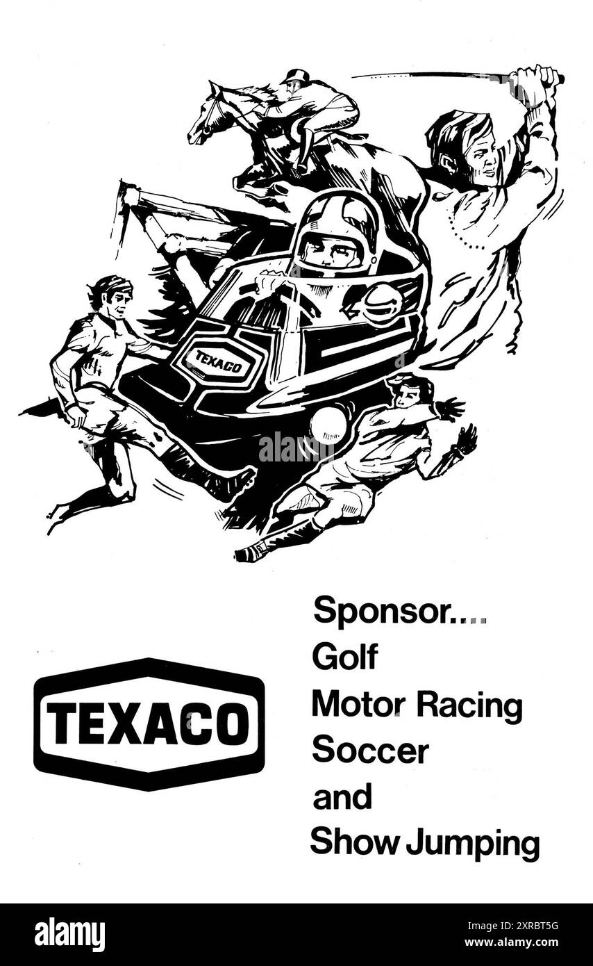 Texaco Werbespot von 1974. Stockfoto Texaco Werbespot von 1974. Stockfoto