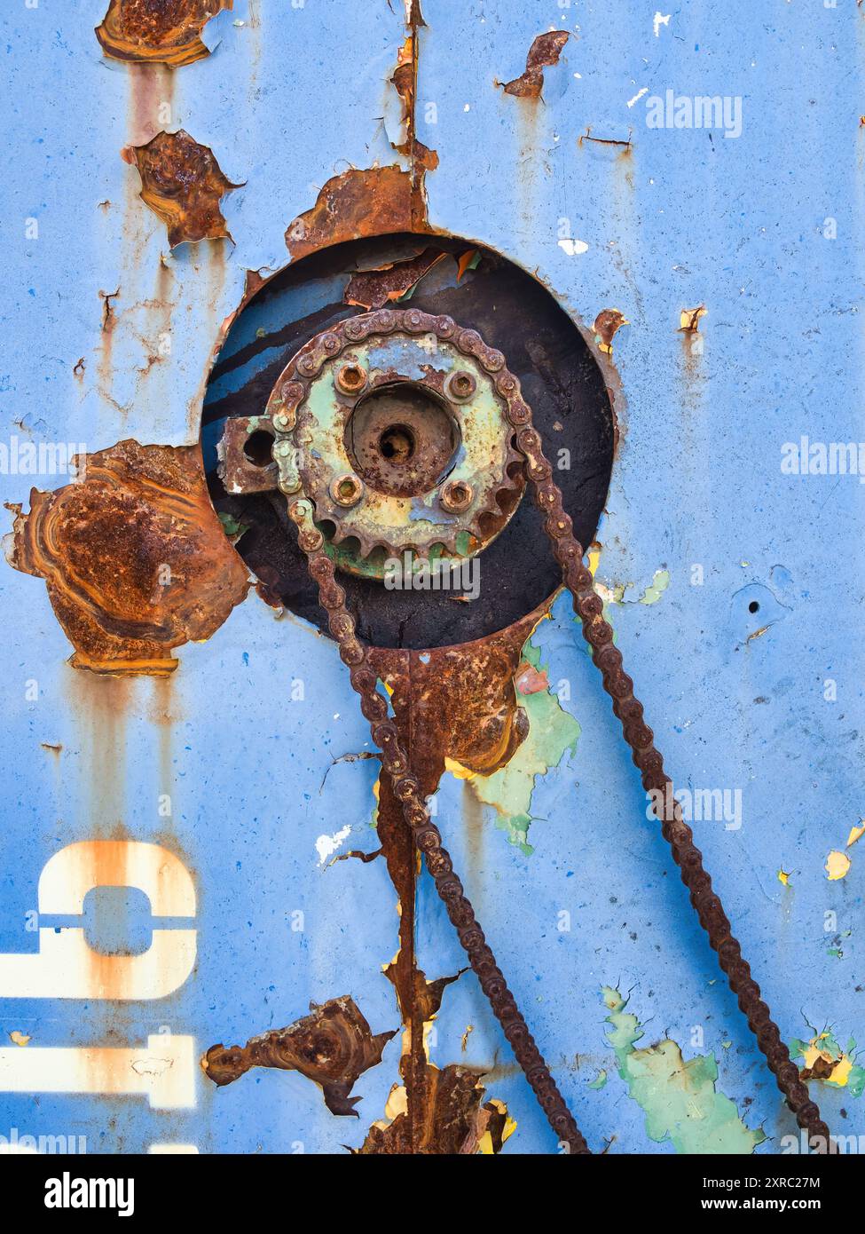 Mit Rollenkette angetriebene Maschine Stockfoto