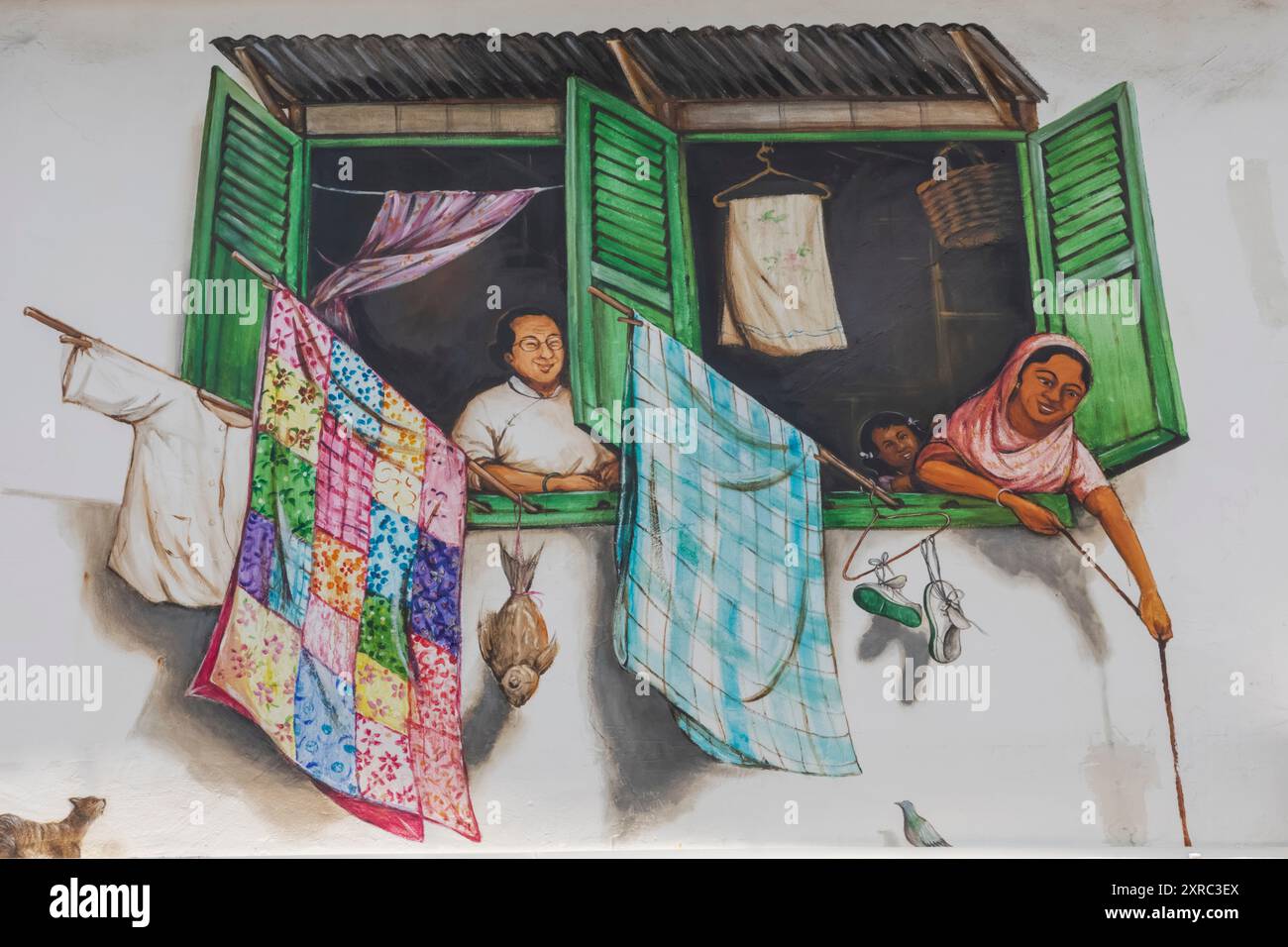 Asien, Singapur, Chinatown, Fototapete mit historischem Leben in Chinatown Stockfoto