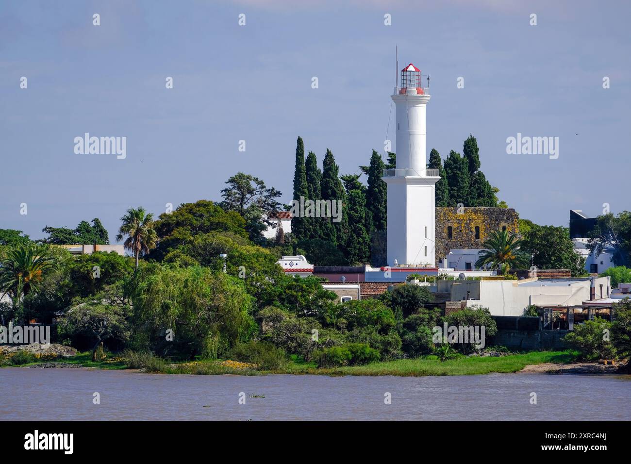 Leuchtturm, Rio de la Plata, Colonia del Sacramento, Colonia, Uruguay Stockfoto