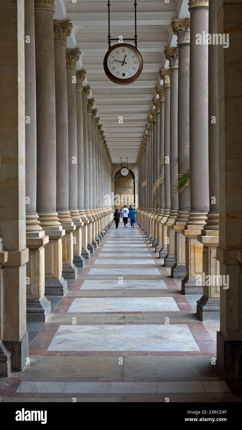 Kolonnade der Mühlenkolonnade, Mühlenkolonnade, Karlsbad, Karlsbad, Böhmen, Tschechische Republik Stockfoto
