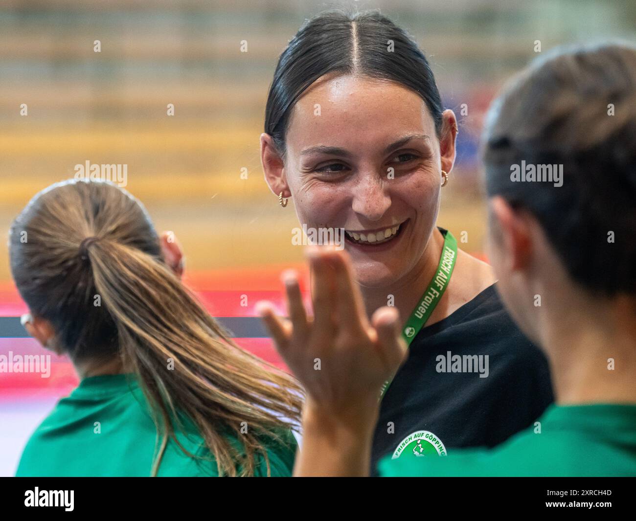 Leonie Patorra (frisch auf Frauen, #26) strahlte, TSV Bayer 04 Leverkusen vs. Frisch auf Goeppingen, Handball, Frauen, 38. Stadtwerke Cup, 09.08.2024 EIBNER/Michael Schmidt Stockfoto