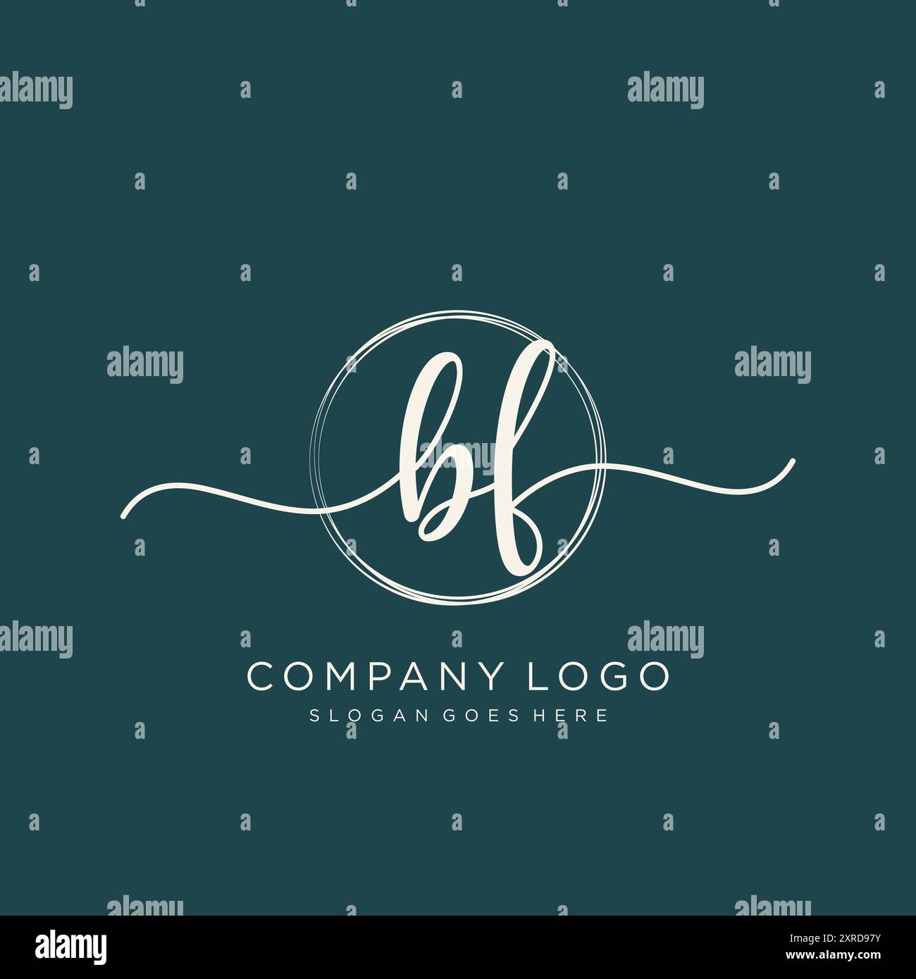 BF Initial Handschrift Logo Design Stock Vektor