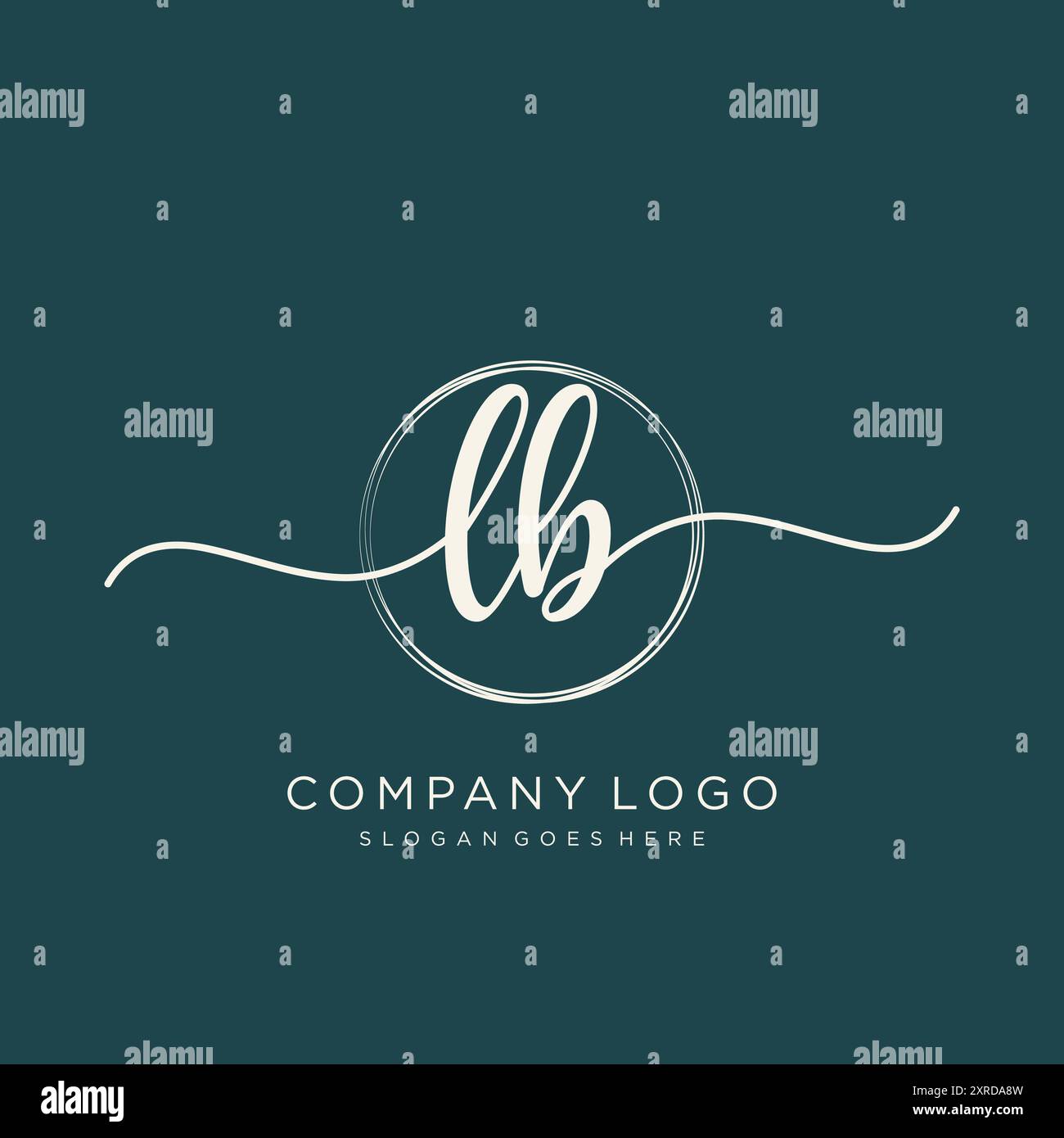 LB Initial Handschrift Logo Design Stock Vektor