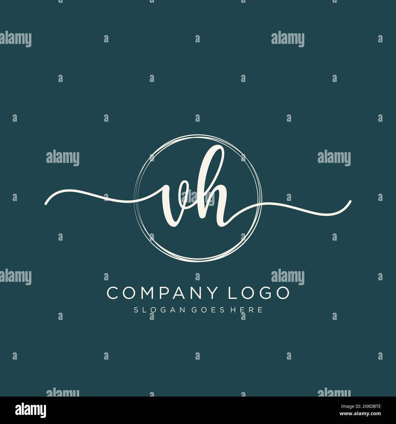 VH erste Handschrift Logodesign Stock Vektor