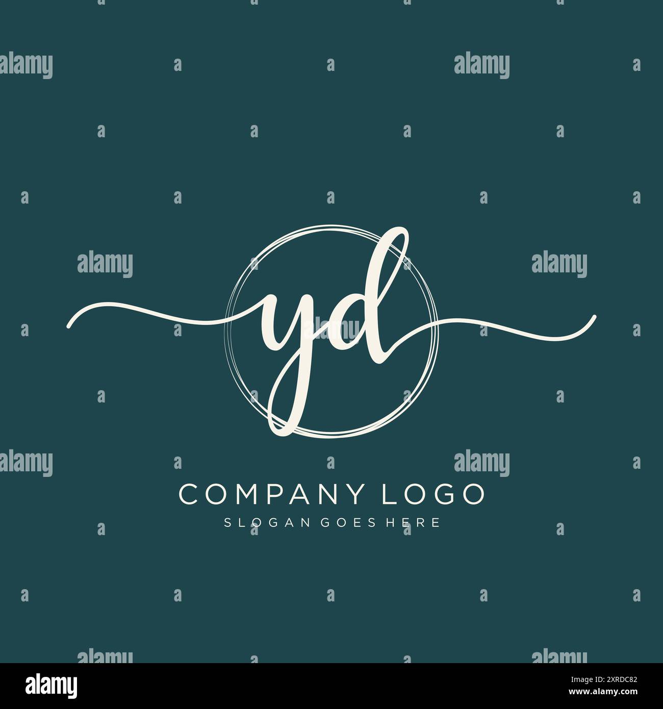 YD Initial Handschrift Logo Design Stock Vektor