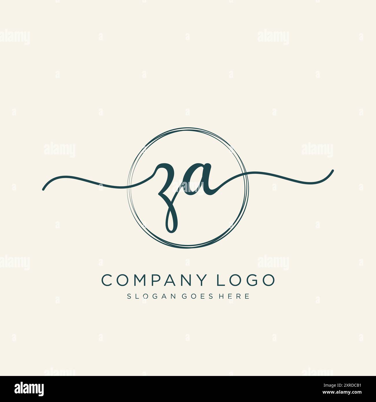 ZA Initial Handschrift Logo Design Stock Vektor