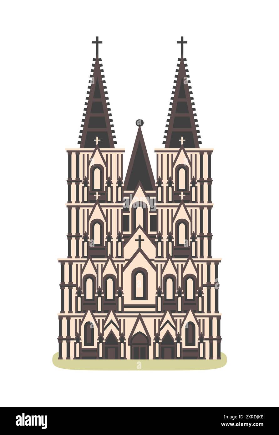 Deutsche Kathedrale. Symbol. Vektorabbildung. Logo. Objekt auf weißem Hintergrund isoliert. Stock Vektor