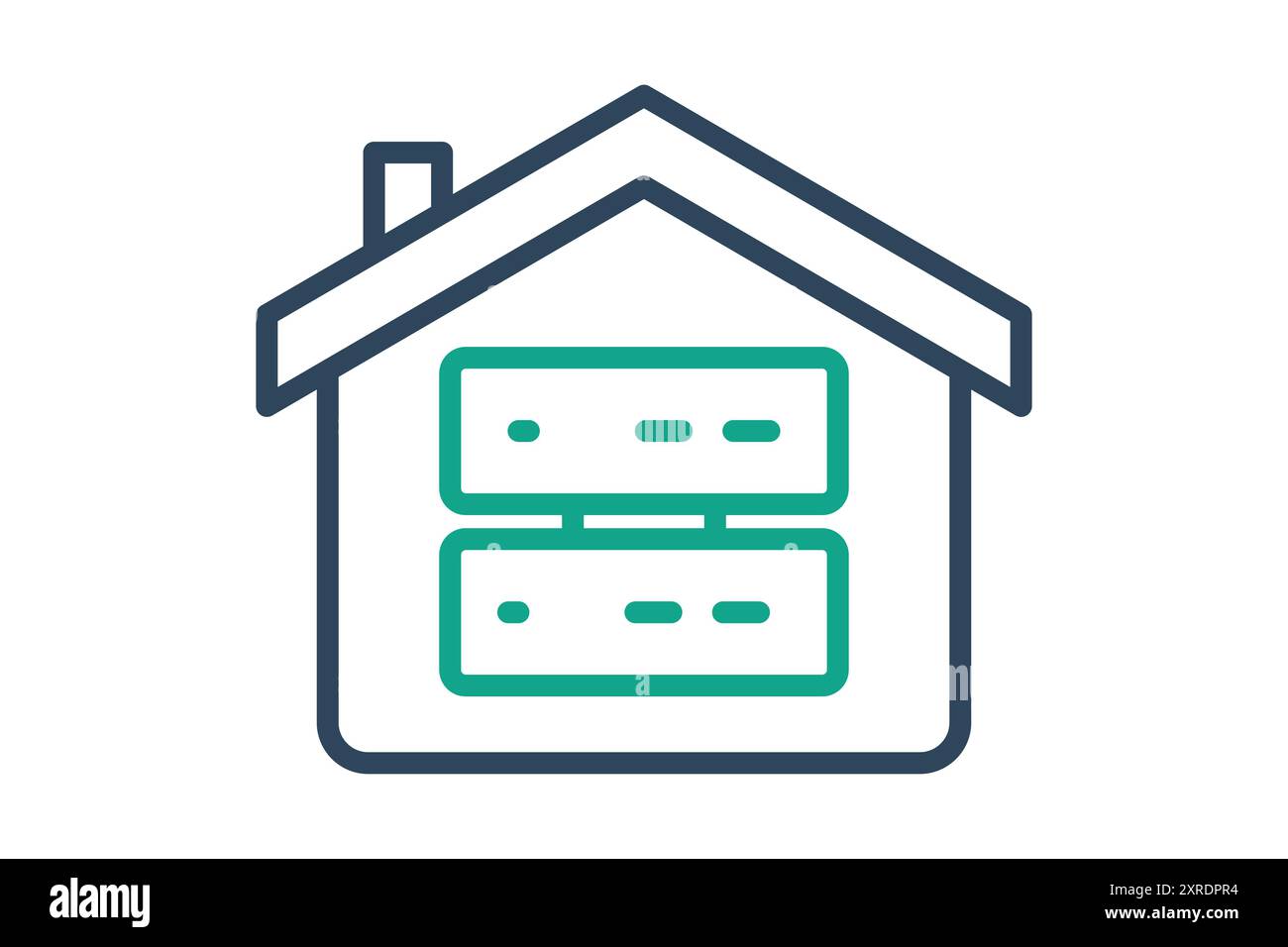 Data Warehouse-Symbol. Mit Big Data arbeiten. Symbol für Filiale. Liniensymbolstil. Vektorillustration für Datenanalyselemente Stock Vektor