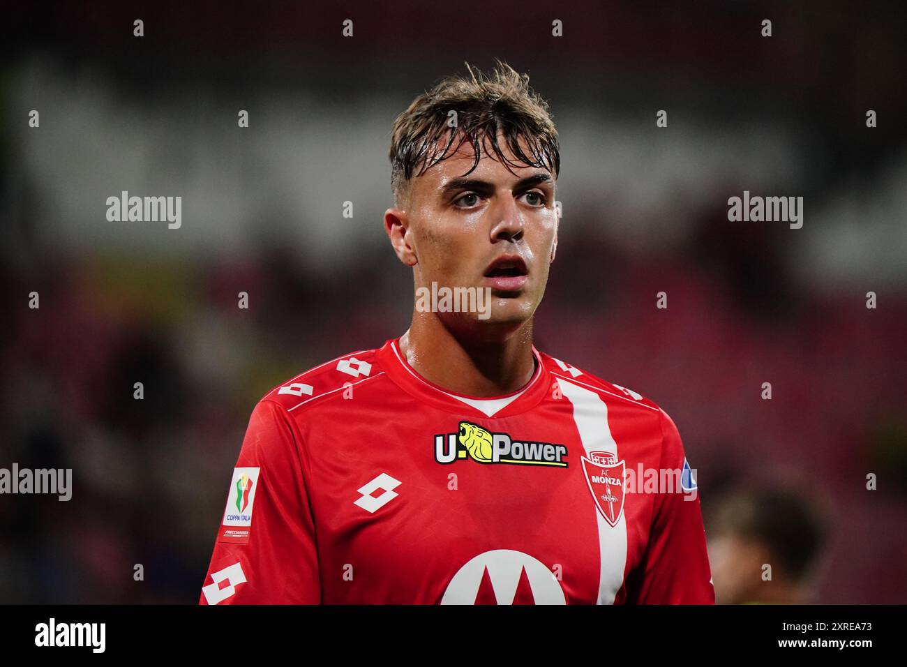 Monza, Italien. August 2024. Daniel Maldini (AC Monza) während des italienischen Pokalspiels Coppa Italia 2025 zwischen dem AC Monza und dem FC Sudtirol am 9. August 2024 im U-Power-Stadion in Monza, Italien. Quelle: Luca Rossini/E-Mage/Alamy Live News Stockfoto