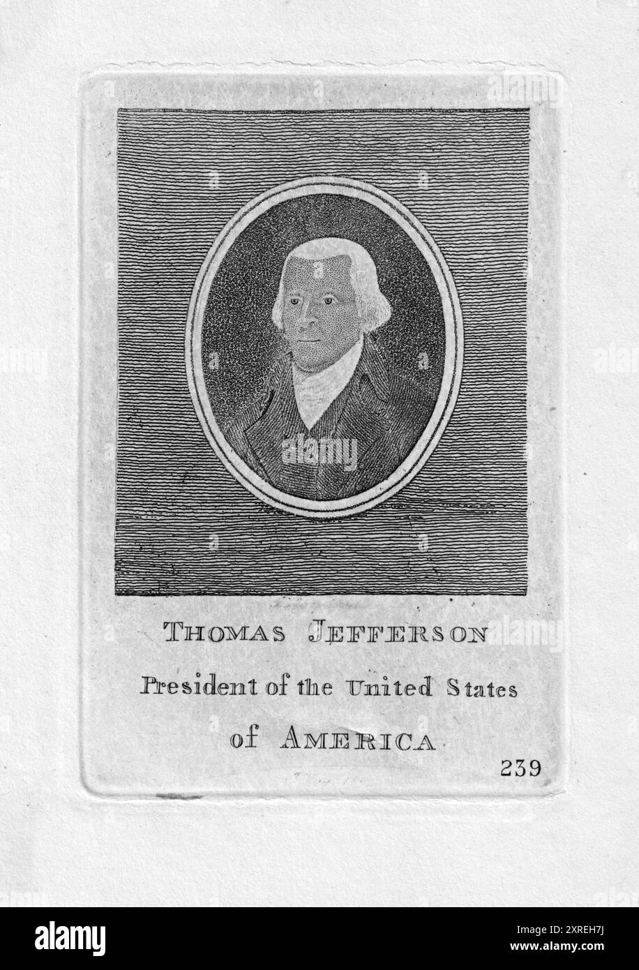 John Kay (1742-1826) – Thomas Jefferson, 1809. Aus „A Series of original Portraits and caricature Radierungen by the late John Kay, Miniature Painter, Edinburgh, Vol. 2“. Veröffentlicht von Adam and Charles Black, Edinburgh 1877 Stockfoto