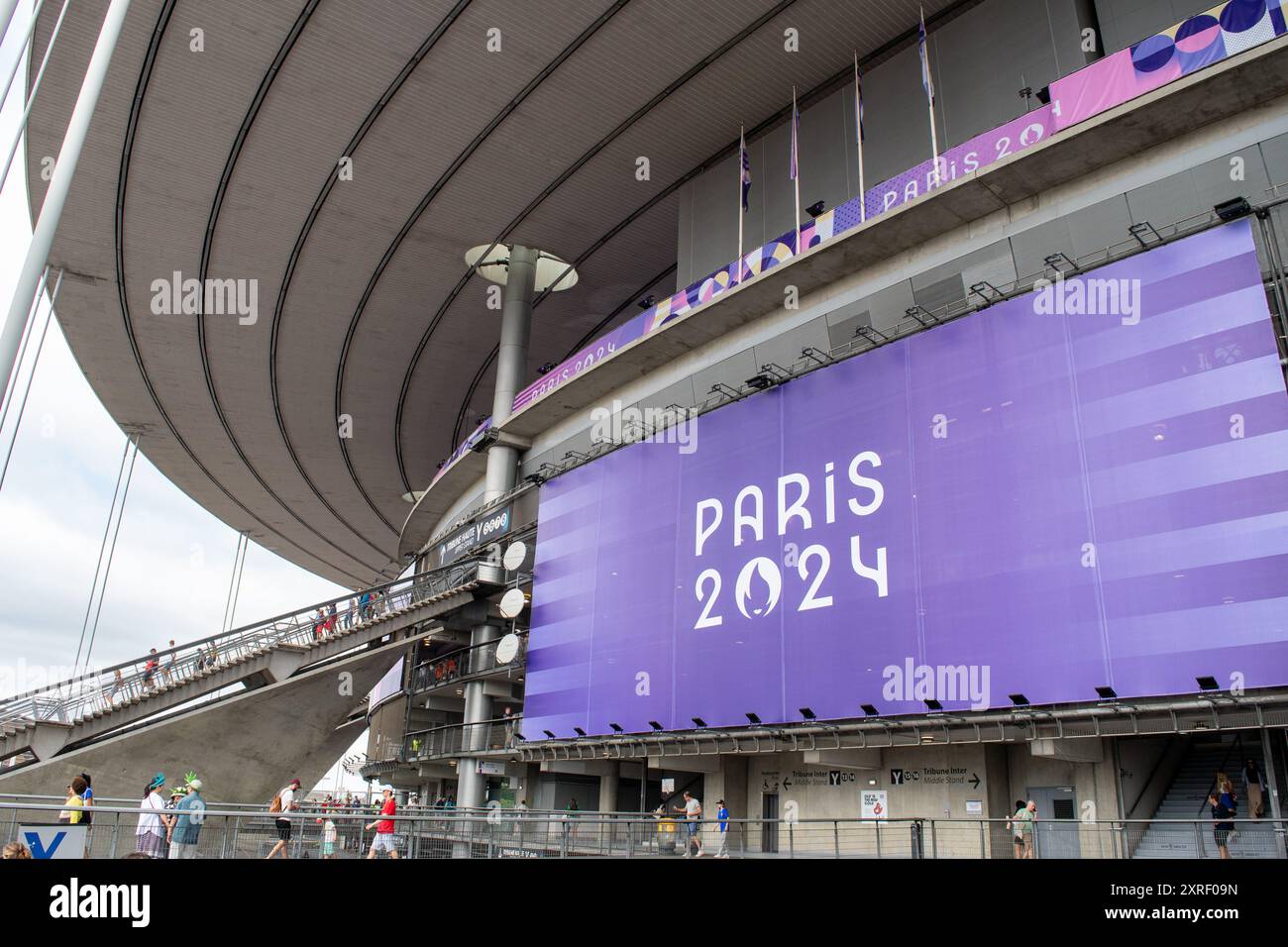 Saint Denis, Frankreich, 9. August 2024. Athletics - Außenansicht der Stade de France Fassade - Jacques Julien / Alamy Live News Stockfoto