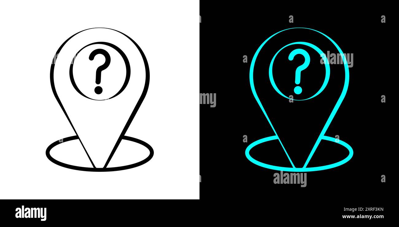 Design des Symbols „Karte für Standortfragen“. Zielzeiger zuordnen. Stock Vektor