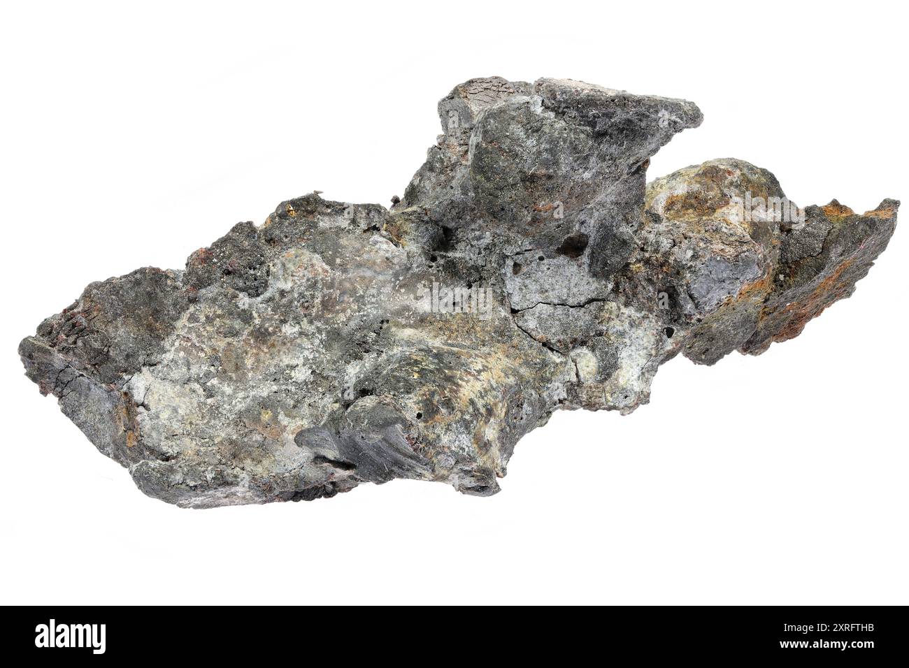 Einheimisches Blei aus Lautenthal, Harz, Deutschland, isoliert auf weißem Hintergrund Stockfoto