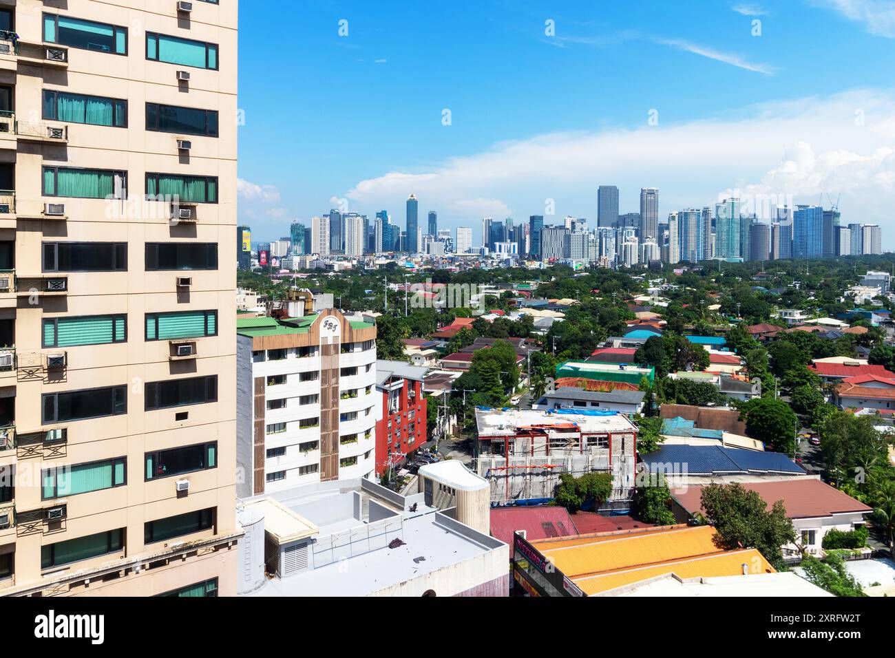 Weitläufige Stadtlandschaft von Metro Manila, Philippinen Stockfoto