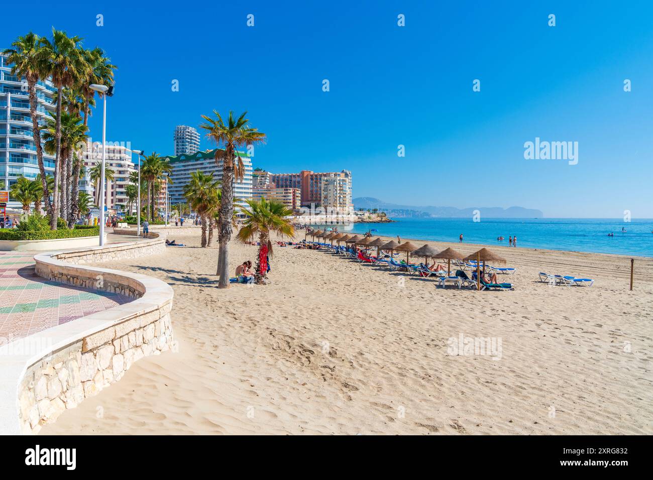 Platja de la Fossa, Calp, Comunidad Valenciana, Viertel Alicante, Costa Blanca, Spanien Stockfoto