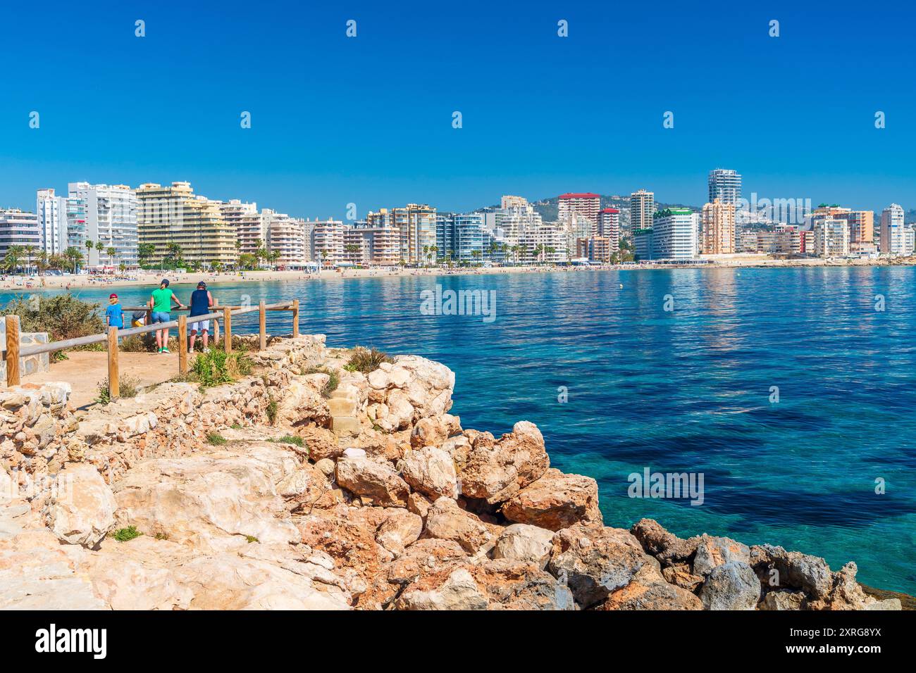 Platja de la Fossa, Calp, Comunidad Valenciana, Viertel Alicante, Costa Blanca, Spanien Stockfoto