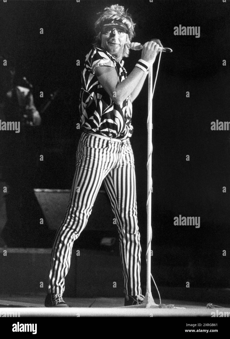 Rod Stewart Sänger England 1980 unter Konzert in Stockholm *** örtlicher Titel *** Rod Stewart Sänger England 1980 unter Konzert in Stockholm Stockfoto